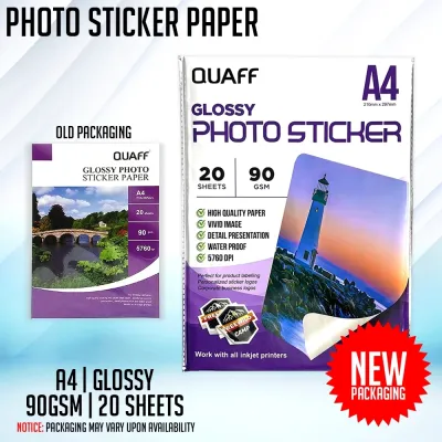 Risefully QUAFF Photo Paper Sticker A4 Size Label Sticker Inkjet Photo Sticker Paper