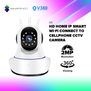 V380 Q5 360° CCTV Connect to Cellphone 2MP PTZ Control Wifi Security Camera 1080P Home Smart Motion Detection Two-Way Audio Night Vision Home Smart Security Surveillance