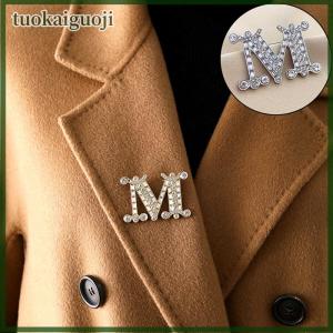 tuokaiguoji Fashion Zircon M-letter Brooch Pin For Backpack Collar Lapel Pin Party Jewelry Accessories