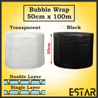 More Size Bubble Wrap Single Layer / Double Layer Air Bubble Clear Black 0.5M / 0.33M / 0.25M / 1M x 100M BW02C