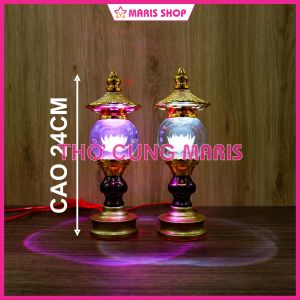 Đèn Thờ Vỏ Nhôm Pha Lê Nguyên Khối LED Tự Động Đổi Màu Nhiều Kích Thước Tiết Kiệm Điện Nhiều Chế Độ Đổi Màu