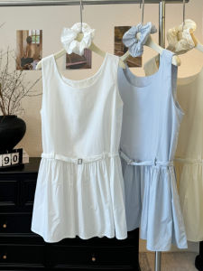 Áo Nữ Cotton Dáng Dài Thắt Eo Cộc Tay Mùa Hè Thời Trang kèm Buộc Tóc Gu Basic