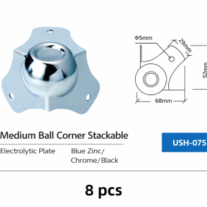 8Pcs L Brace Ball Corner Chrome Metal Multiple Sizes Protect Fitting For Touring Flight Case