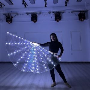 NOBLELYN 18090cm LED Worship Flags Semicircular Shape Luminous Dance Practice Props Performance Supplies LED Lights Performance Flags Stage Performance