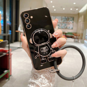 Ốp điện thoại cho Samsung A17 A07 A56 A36 A26 A16 LTE A06 5G với dễ thương phi hành gia đứng dây đeo cổ tay thiết kế Macaron màu kẹo TPU vỏ mềm cho Galaxy A17 A07 LTE 5G mới 2025 vỏ bìa