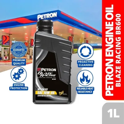 PETRON Blaze Racing BR600 Fully Synthetic Gasoline Engine Oil 10W40 - High-Performance 1L Lubricant