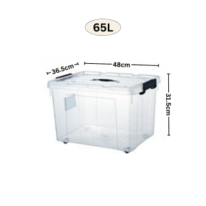 Clear Plastic Storage Box with wheel (65L/90L/120L) Kotak Penyimpanan Plastik Lutsinar dengan Roda (65L/90L/120L) 带轮储物盒
