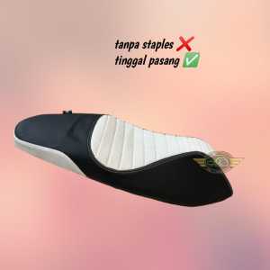 SARUNG JOK MOTOR PCX all type pakai KARET/PEREKAT model caferacer tinggal pasang