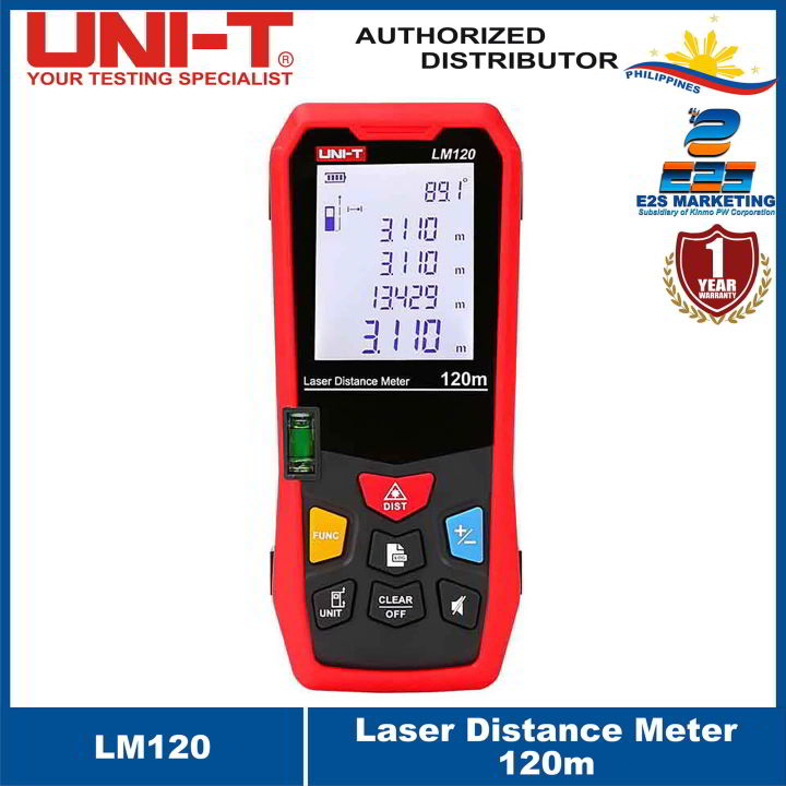 UNI T Laser Distance Meter 120 meters LM120 Millimeter Accuracy Distance Meter Multiple Functions Measuring Device Lazada Lazada PH