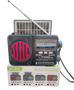 GDLITE KUKU AM-381BTS Bluetooth AM/FM/SW 8 band Solar Radio with USB/TF with LED Light