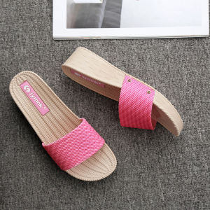 [Free Shipping] MoniqueS New Summer High-Heeled Flip-Flops For Women Thick-Soled Non-Slip Suitable For Outdoor Wear Wedge Sandals