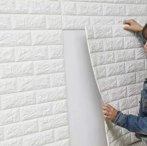 WP01-3 Wallpaper Dinding 3D Foam Batu Bata Stiker Dinding 70cm X 77cm Import Murah Jakarta / Wall Stiker High Quality