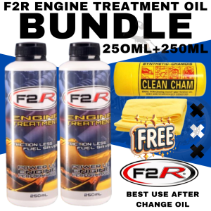 F2R Engine Treatment (2 Bottles 250ml) for Diesel or Gasoline Engine Gear Protector WITH CHAMOIS TOWEL