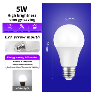 Super Bright E27 LED Bulb 5W/9W/18W – High Lumen Low Power Perfect for Floor Lamps & Chandeliers