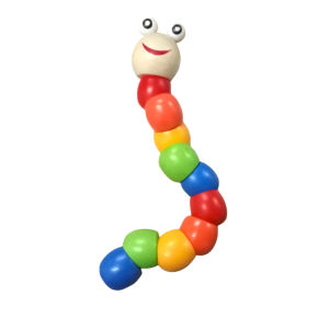 BI Mainan Edukasi Anak Ulat Kayu Lucu / Mainan Ulat Kayu Lucu / Mini Worm Colorful Wooden Toy T033