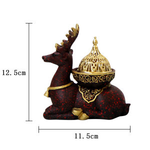 【Buy 1 Free 1】Nordic style color marble resin reindeer combination gold metal incense burner Middle East Arab aromatherapy stove