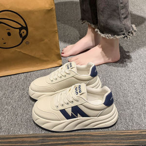 Korean version of the popular little white shoes womens summer 2024 new thick-soled lace-up ins trendy sports and leisure versatile board shoes