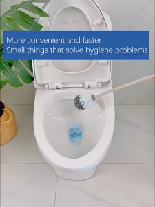 Disposable Toilet Brush Set With 6 Replacement Heads Hygienic No Touch Cleaning Efficient Bathroom Toilet Cleaner