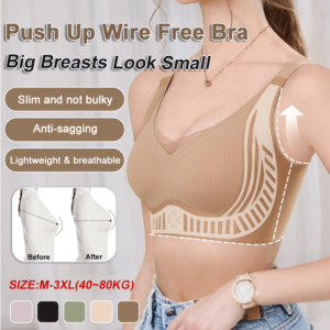 ✨Make big breasts look smaller/Prevent sagging✨Womens push-up seamless underwear/Comfortable and breathable bra without underwire/Plus size bra women large breast bra for sagging breast