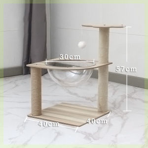 บ้านแมวขนาดใหญ่ชิ้นเดียว ของเล่นแมว อพาร์ตเมนต์แมวพร้อมบันไดและห้องนอน กรงเล็บแมว เตียงแมว