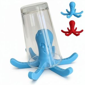 NALANILI 3D Printing Octopus Cup Drain Rack 6 Claws Big Octopus Water Bottle Drying Rack Creativity Modern Design Water Cup Holder Various Water Cups