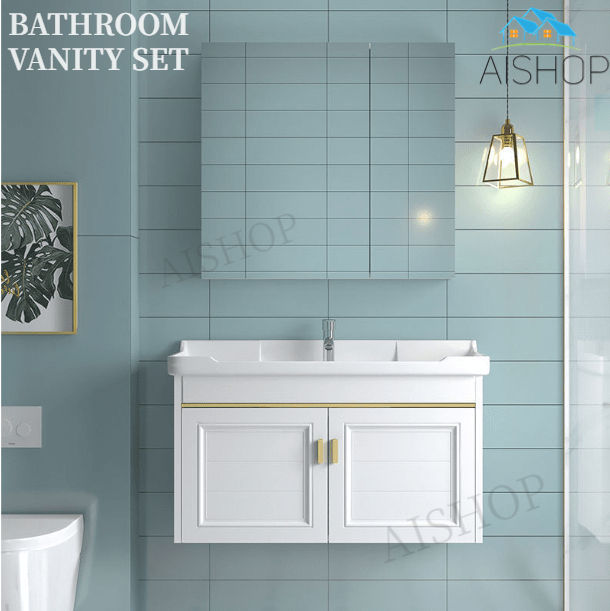 [SG Stock]Aluminum Alloy Bathroom Vanity Set Bathroom