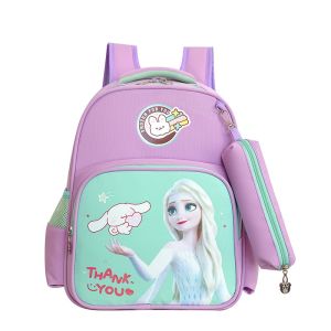 Cartoon Character Waterproof Nylon School Backpack for Kids - Adjustable Strap Lightweight 14x30x38cm