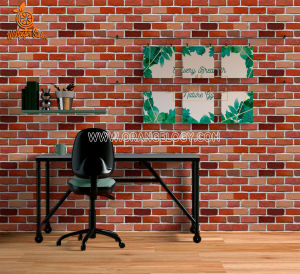 COD [Bayar Di Tempat] - Sticker Wallpaper Dinding GH Motif/Karakter Bata Natural Coklat 45cm x 5m /Wall dinding/Hiasan Dinding/Wallpaper