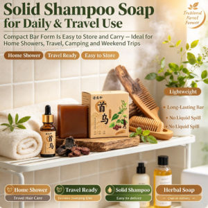 Hair Nourishing Polygonum Multiflorum He Shou Wu Essential Oil Soap Hair Strengthening Shampoo Bar Scalp Cleansing Hair Care Soap