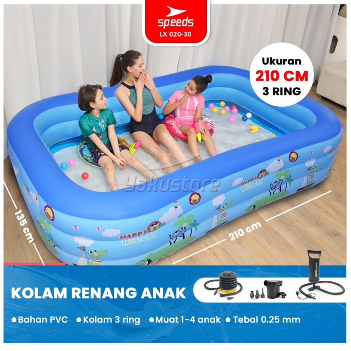 SPEEDS Kolam Renang 210cm Bermain Anak Kolam Portable Kolam Air Kolam ...