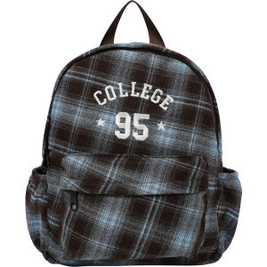 2026 Korean-style large-capacity canvas bag college casual backpack versatile plaid letter embroidery single/double shoulder bag