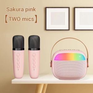 SUPERMAX K30 Mini Karaoke Bluetooth Speaker  Microphone Audio With 2 Microphone Karaoke Home Party Outdoor With RGB