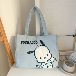 CUTE DIY KT Cat Cute Kuromi Tote Bag School Bag Underarm Bag Down Cloth Handbag Trendy Commute My Melody Single Shoulder Bags Girls