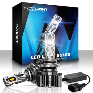 Novsight N73T Tricolor LED Headlight Bulbs 120W 27000LM H4/H7/H11/9005/9006 High Intensity Light Bulb Set