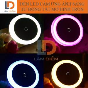 Đèn led cảm ứng ánh sáng tự động tắt mở hình tròn