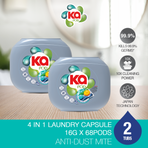 [TWIN PACK]  KA Laundry Capsules Anti-dust Mite 16g x 68pcs