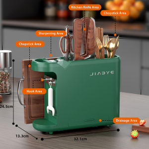 Vision kitchen Tableware Rack with Sharpener Spoon Fork Holder Multifunctional Chopping Board Storage Rack Chopsticks Barrel