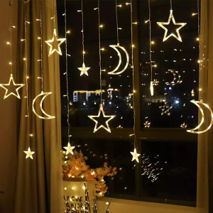 Christmas Led Lights Elk Star Curtain String Lights With 8 Modes For Outdoor Garden Wedding Party Decorate Indoor Outdoor Led Fairy Lights For Home Christmas Party Patio Star String Light Led Christmas Garland Fairy Curtain Light Outdoor Indoor For