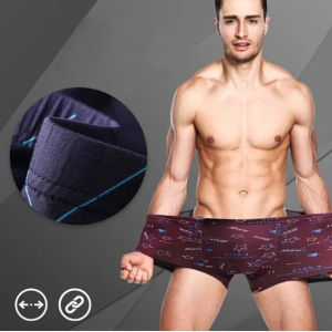 4-PiecePrinted Seamless Mid-Waist Breathable Boxer Briefs