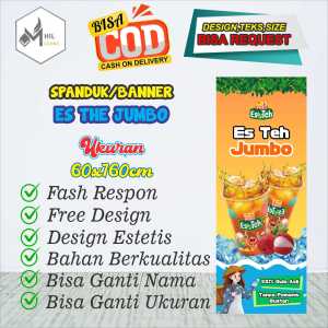 Spanduk Banner Size 60x160cm ES THE JUMBO Free Custom Design Dan Ukuran
