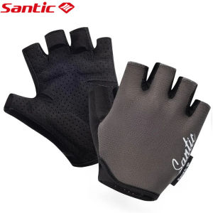 Santic Motorcycle Gloves Men Women Breathable SBR Shockproof Half Finger Sports Bike Cycling Gloves