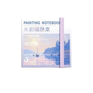 Artist Watercolor Journal With and Palette 80x80mm Elastic Closure Watercolor Notebook 50 Sheets 300GSM Paper