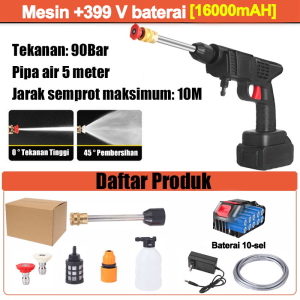 【Jangkauan50meter】German Jet Cleaner Cuci Motor Alat cuci motor semprot Mesin Cuci Mobil 399Vf Baterai 2000bar 96000mah Jet Cleaner Cordless Mesin cuci mobil tekanan tinggi Mesin pencuci mobil Alat cuci mobil High pressure cleaner