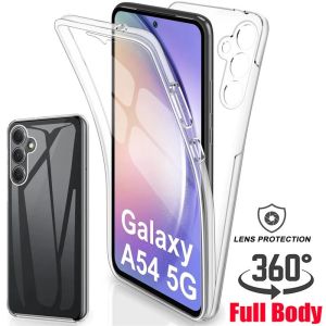 GalaxyA15 Case For Samsung Galaxy A15 A25 A35 A55 A05 A05S A 15 25 35 55 5G 4G SAM 2023 2024 Phone Casing Back Cover Clear Transparent Shockproof Front Soft TPU Back Hard PC 360 Full Body All Include