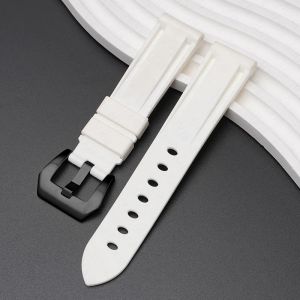 Zhangeer 22Mm Chất Lượng Cao cao su mềm Dây đeo đồng hồ Lặn Thể Thao Không Thấm Nước Bộ phận thay thế dây đeo đồng hồ Vành Đai Cho Vòng Đeo Tay Phổ Quát Bạc danh thiếp bằng thép đen không gỉ Khóa Với Các Công Cụ