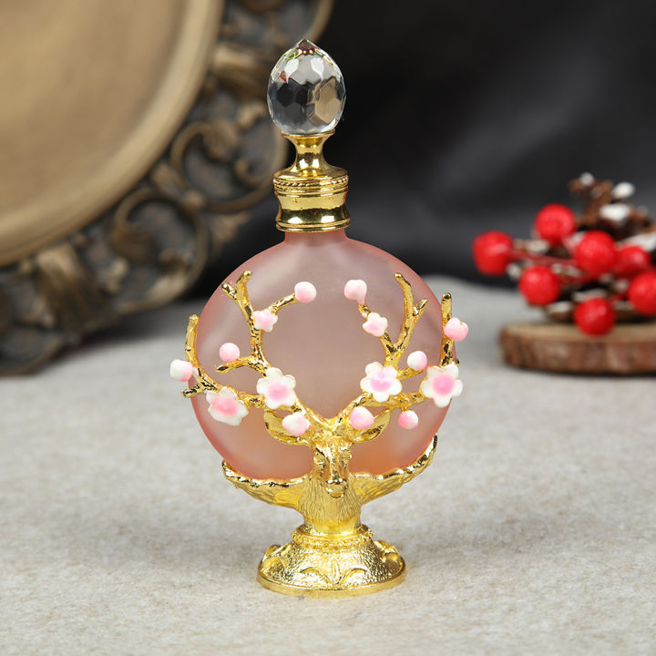 Vintage Crystal Perfume BottlePink Peach Blossom 30ML Refillable