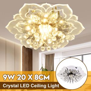 9W Modern Crystal LED Ceiling Light Fixture Pendant Lamp Lighting Chandelier for Living Room Home Decor