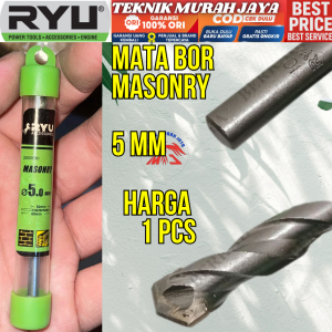 RYU TEKIRO Mata Bor Beton 5mm Pendek Tembok Dinding Masonry Drill Bit 5 mm X 80 MM