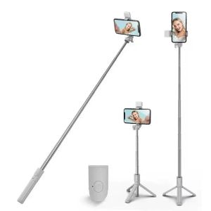 MIIQNUS Với ánh sáng lấp đầy Gậy selfie điện thoại di động 0.7/1/1/1 M Cầm tay Gậy selfie Co giãn tự do Giá đỡ điện thoại Giá đỡ ba chân điện thoại di động Bluetooth Để quay video/ảnh/vlog