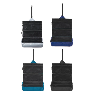 Foldable Cosmetic Storage Bag Lightweight Travel Essential Waterproof Compartments For Bathroom Organization